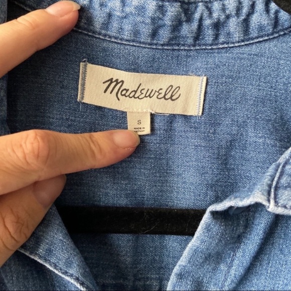 Madewell Denim Waisted Shirtdress in Penview Wash - Picture 3 of 4